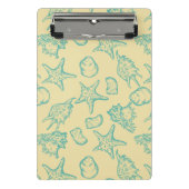 Achtergrond met schelpen. Handtekening Mini Klembord (Voorkant)