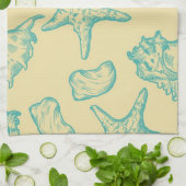 Achtergrond met schelpen. Handtekening Theedoek (Gevouwen)