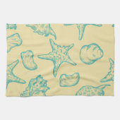 Achtergrond met schelpen. Handtekening Theedoek (Horizontaal)