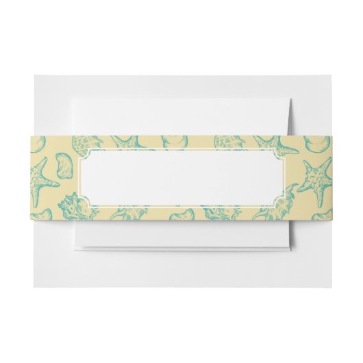 Achtergrond met schelpen. Handtekening Uitnodigingen Wikkel (Voorkant Voorbeeld)