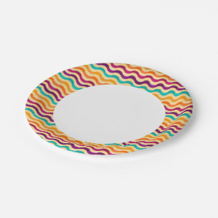 Achtergrond met strepen in retro 2 papieren bordje