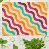 Achtergrond met strepen in retro 2 theedoek (Gevouwen)