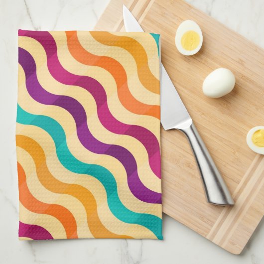 Achtergrond met strepen in retro 2 theedoek (Quarter Fold)