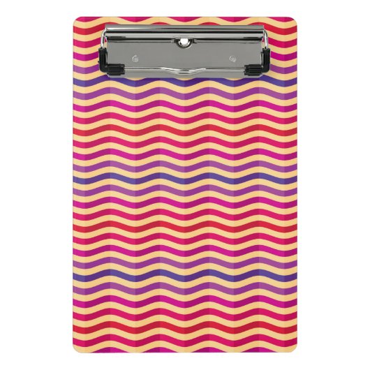 Achtergrond met strepen in retro 3 mini klembord (Voorkant)