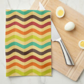 Achtergrond met strepen in retro 4 theedoek (Quarter Fold)