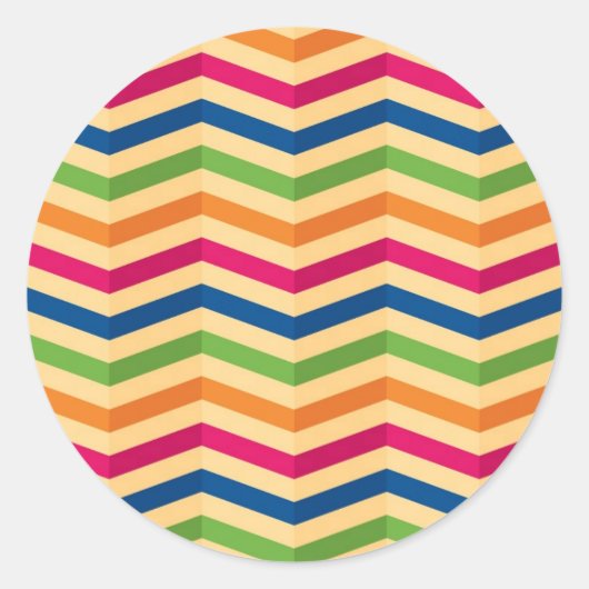 Achtergrond met strepen in retro ronde sticker (Voorkant)