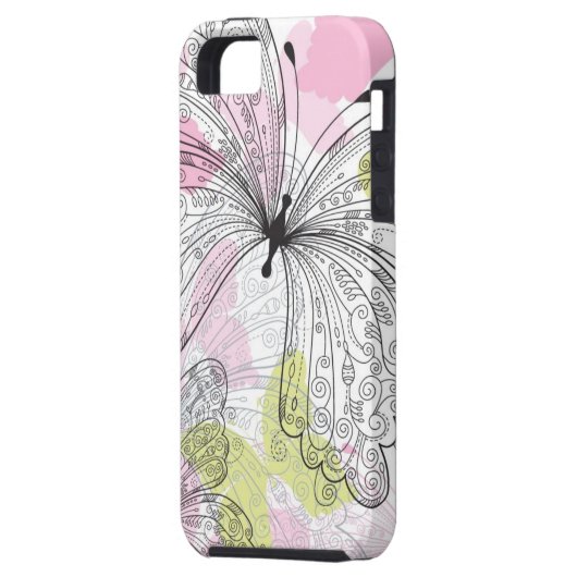 Achtergrond met vlinder Case-Mate iPhone case (Achterkant Links)