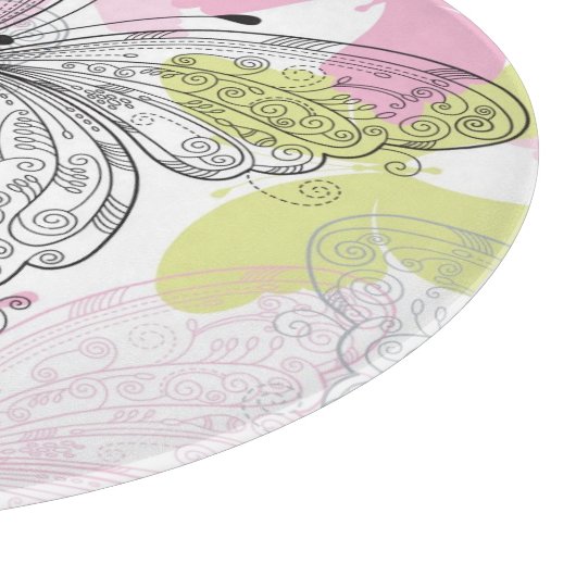 Achtergrond met vlinder snijplank (Hoek)