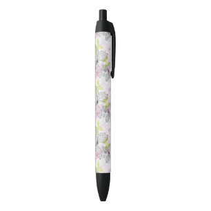 Achtergrond met vlinder zwarte inkt pen