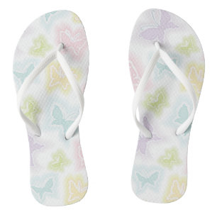 Achtergrond met vlinders in de waterverf teenslippers