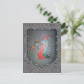 Achtergrond Metal Shield Dragon Chainmail Briefkaart (Staand voorkant)
