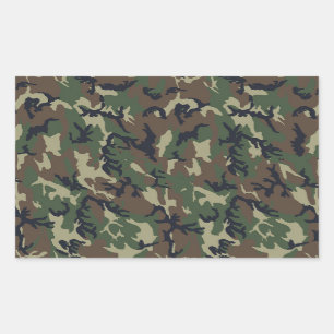 Achtergrond militaire boscamouflage rechthoekige sticker