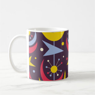 Achtergrond moderne kunst uit de midden eeuw. Abs Koffiemok