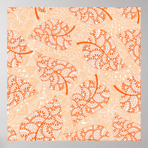 Achtergrond najaar. Probleemloze patronachtergrond Poster