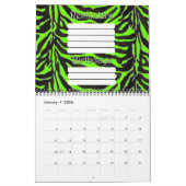 Achtergrond neon Green Zebra Skin Texture Kalender (Jan 2026)