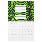 Achtergrond neon Green Zebra Skin Texture Kalender (Feb 2026)
