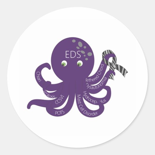 Achtergrond octopus White Ronde Sticker (Voorkant)