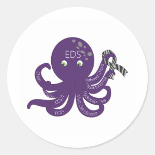 Achtergrond octopus White Ronde Sticker