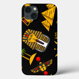 Achtergrond oude Egyptische Hieroglyphic-patroonac iPhone 13 Hoesje