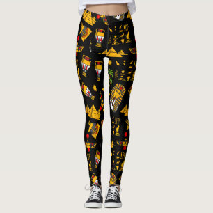 Achtergrond oude Egyptische Hieroglyphic-patroonac Leggings