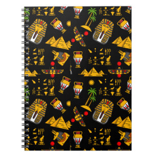 Achtergrond oude Egyptische Hieroglyphic-patroonac Notitieboek