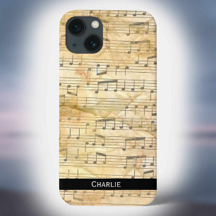 Achtergrond oude muziekblad. Personaliseren. iPhone 13 Hoesje