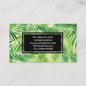 Achtergrond palmblad visitekaartje (Achterkant)