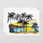 Achtergrond palmboom briefkaart (Voorkant / Achterkant)