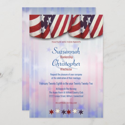 Achtergrond patriottisch rood wit blauw bundelstaa kaart (Voorkant / Achterkant)