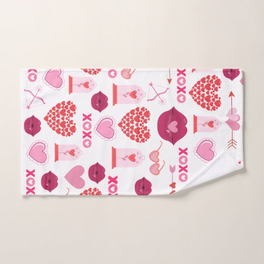 Achtergrond patroonValentijn 2023 met hart Handdoek (Handdoek)