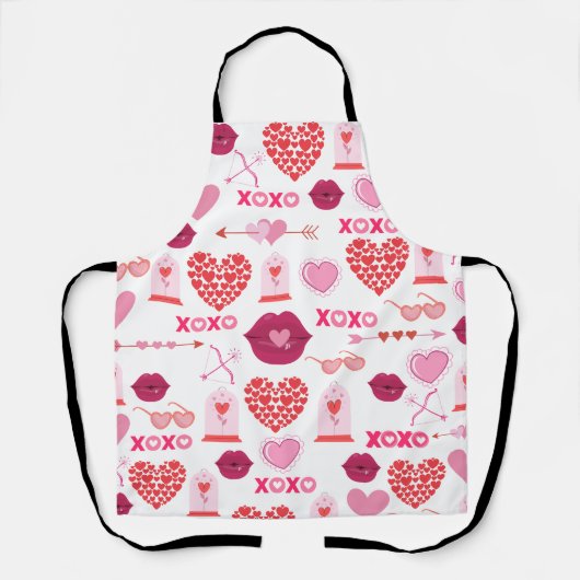 Achtergrond patroonValentijn 2023 met hart Schort (Voorkant)