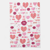 Achtergrond patroonValentijn 2023 met hart Theedoek (Verticaal)
