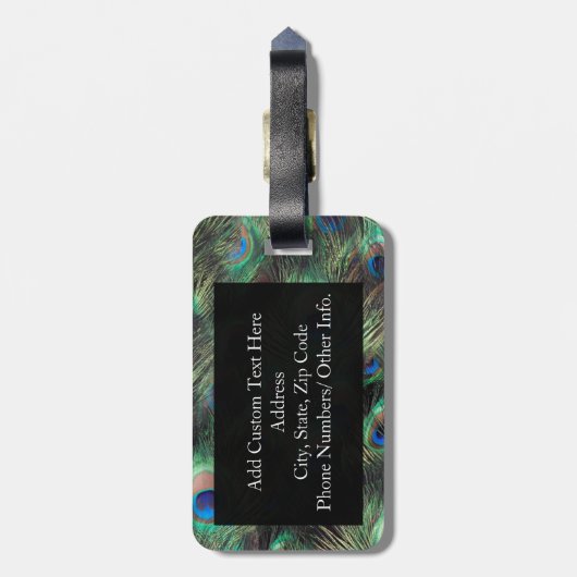Achtergrond Peacock-doether Bagagelabel (Achterkant verticaal)