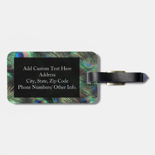 Achtergrond Peacock-doether Bagagelabel (Achterkant horizontaal)