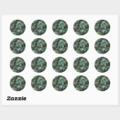 Achtergrond Peacock-doether Ronde Sticker (Vel)
