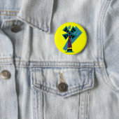 Achtergrond postmodern palm Bird Sans Ronde Button 5,7 Cm (In situ)