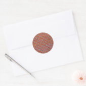 Achtergrond rode brick-structuur ronde sticker (Envelop)