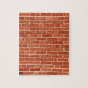 Achtergrond rode brick-wandtextuur legpuzzel