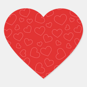 Achtergrond rode harten hart sticker