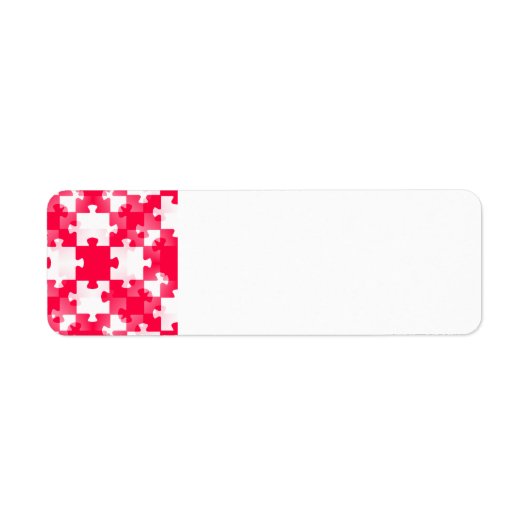 Achtergrond rode witte puzzel achtergronden etiket (Voorkant)