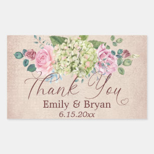 Achtergrond Roos Spray Wedding Bedankt Cl Rechthoekige Sticker