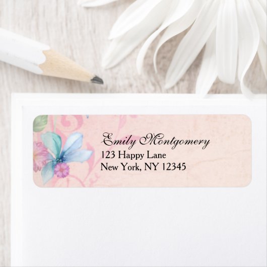 achtergrond roze en blauw etiket (Insitu)