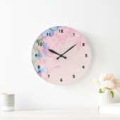 achtergrond roze en blauw grote klok (Huis)