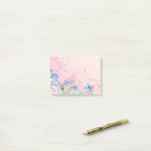 achtergrond roze en blauw post-it® notes (Op bureau)