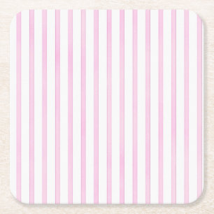 Achtergrond roze Waterverf Stripes Vierkante Kartonnen Onderzetter