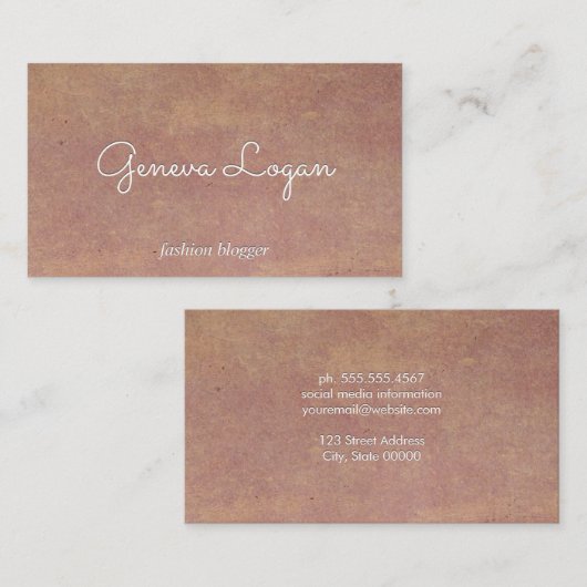 Achtergrond Rustige papierstructuur Visitekaartje (Voorkant / Achterkant)