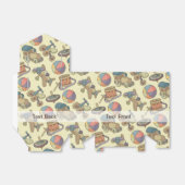 Achtergrond speelgoedpictogrammen bedankdoosjes (Uitgevouwen)