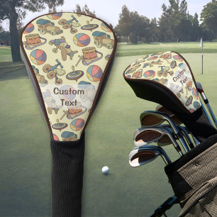 Achtergrond speelgoedpictogrammen golfheadcover