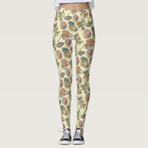 Achtergrond speelgoedpictogrammen leggings