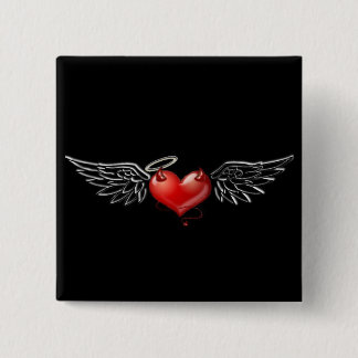 Achtergrond van Angel-duivel Vierkante Button 5,1 Cm